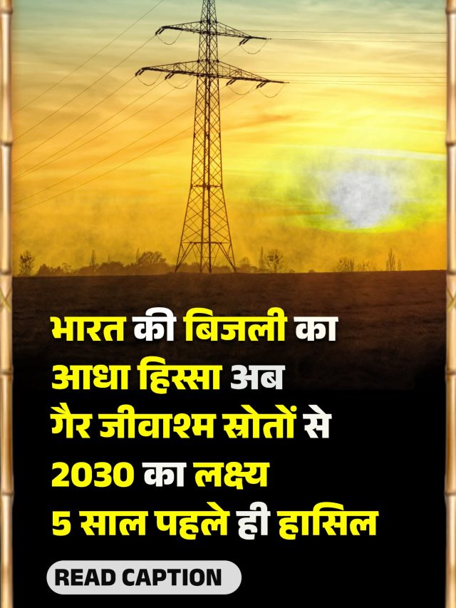 भारत की बिजली का आधा हिस्सा अब गैर जीवाश्म स्रोतों से: 2030 का लक्ष्य 5 साल पहले ही हासिल